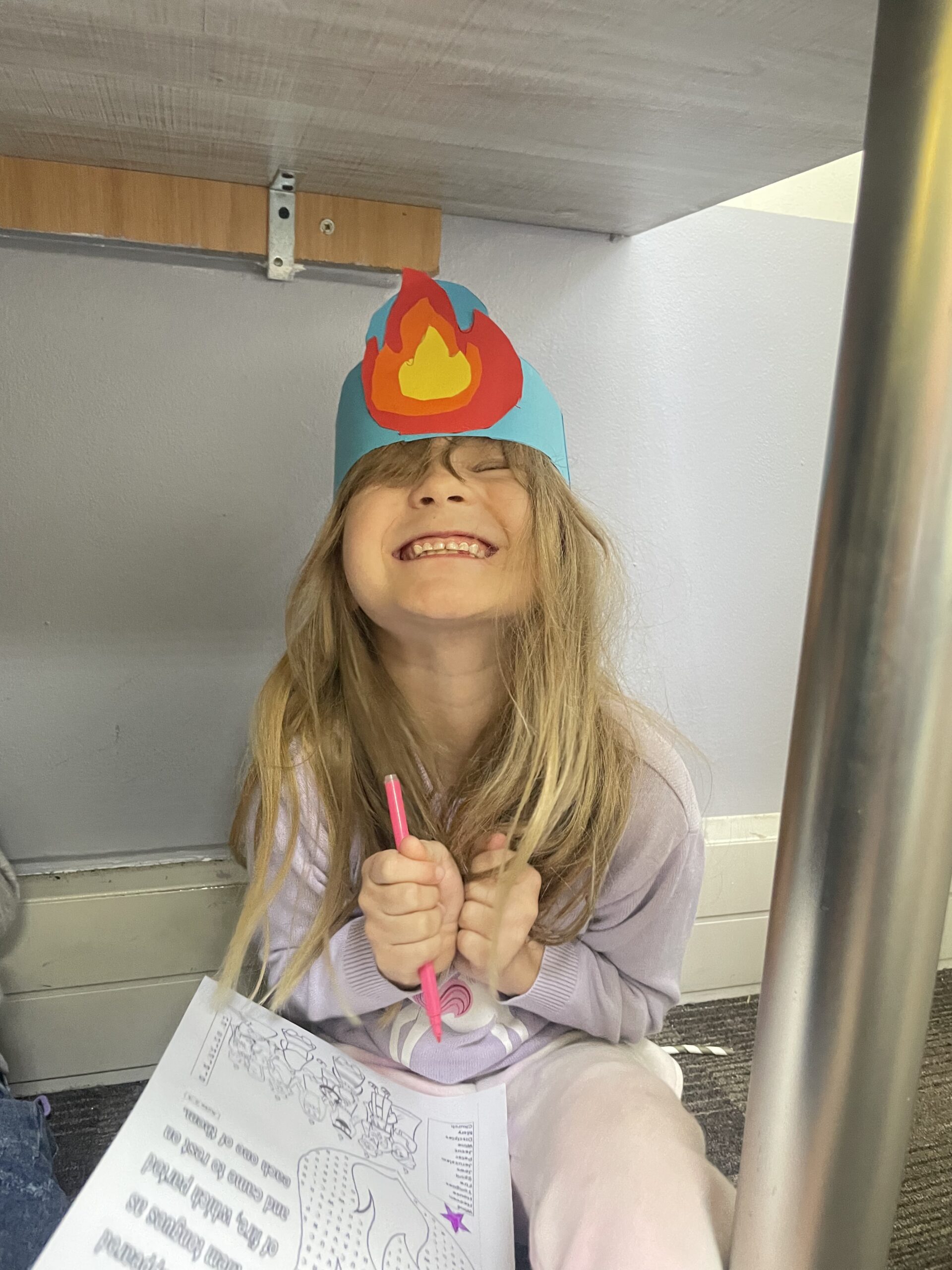 Girl with flame crown joy Holy Spirit