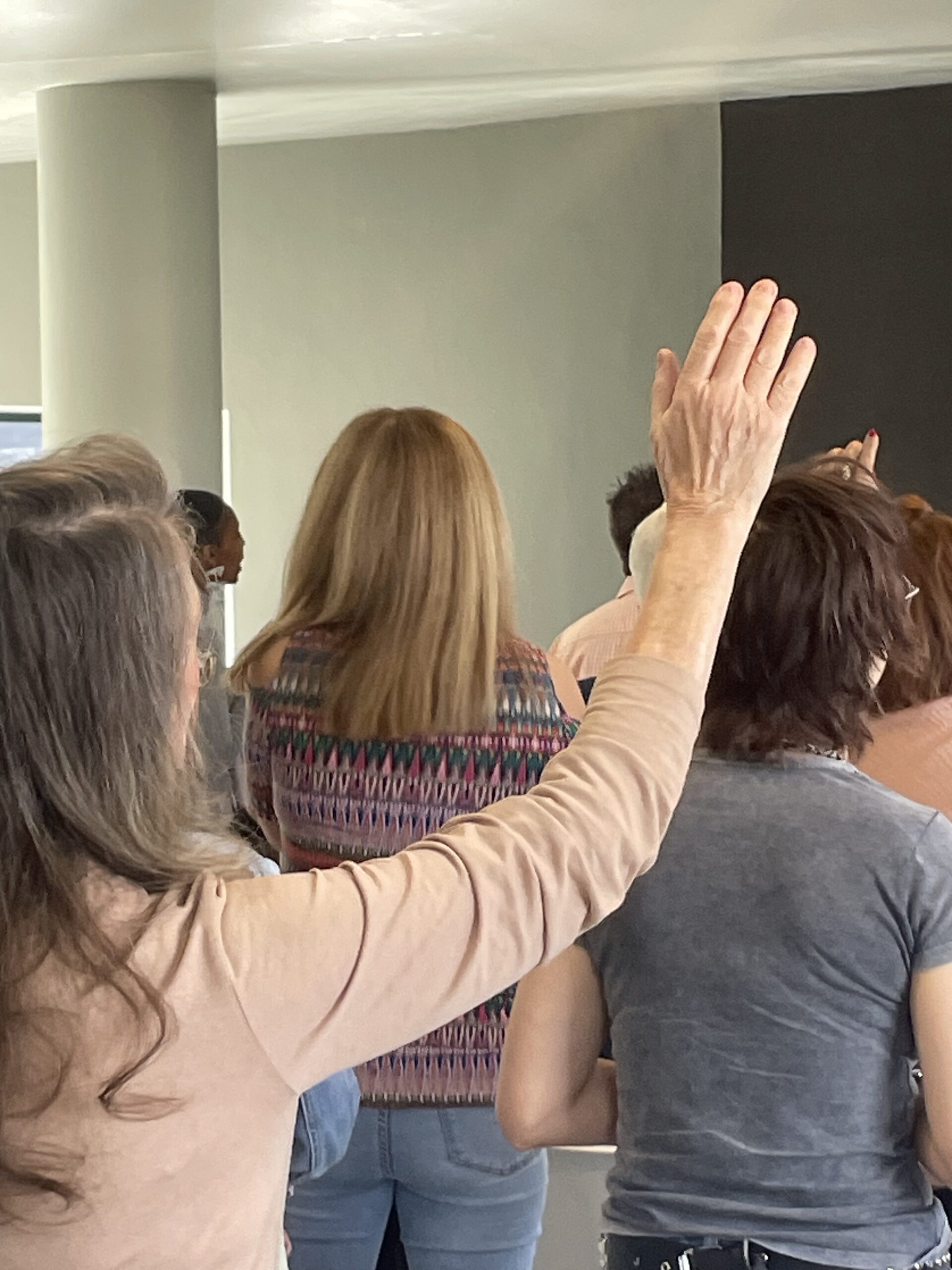 Hands raised in worship